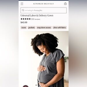 Kindred Bravely labor and delivery gown